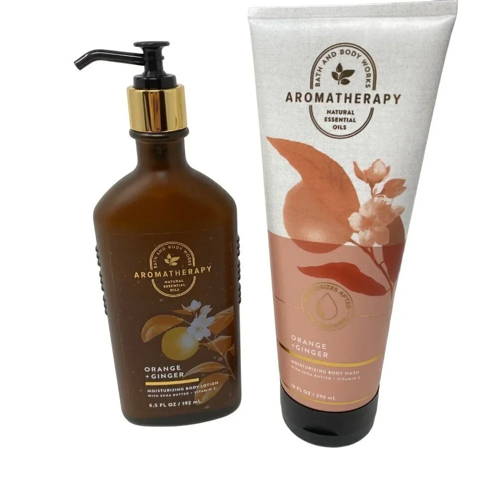 Aromatherapy Orange Ginger Moisturizing Body Lotion and Body Wash Gift Set
